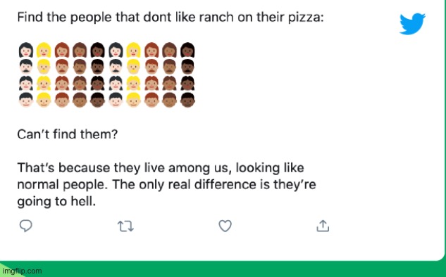 Ranch on pizza | made w/ Imgflip meme maker