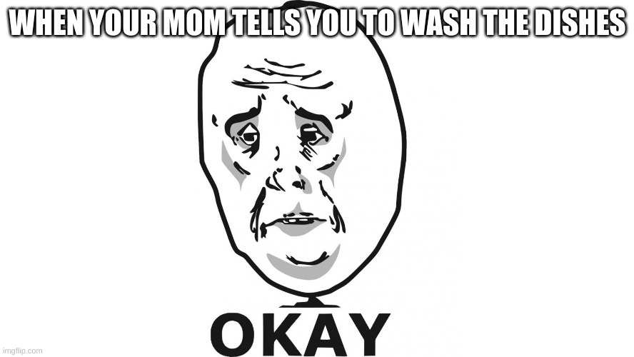 when you have to do the dishes lol | WHEN YOUR MOM TELLS YOU TO WASH THE DISHES | image tagged in lol so funny | made w/ Imgflip meme maker