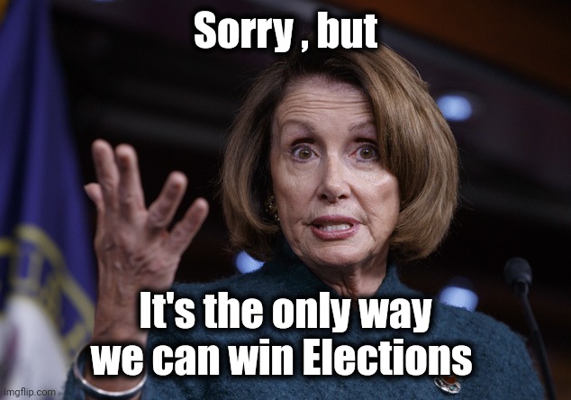 Good old Nancy Pelosi | Sorry , but It's the only way we can win Elections | image tagged in good old nancy pelosi | made w/ Imgflip meme maker