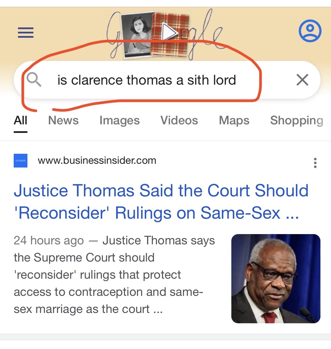 Justice Thomas Is A Sith Lord Blank Meme Template