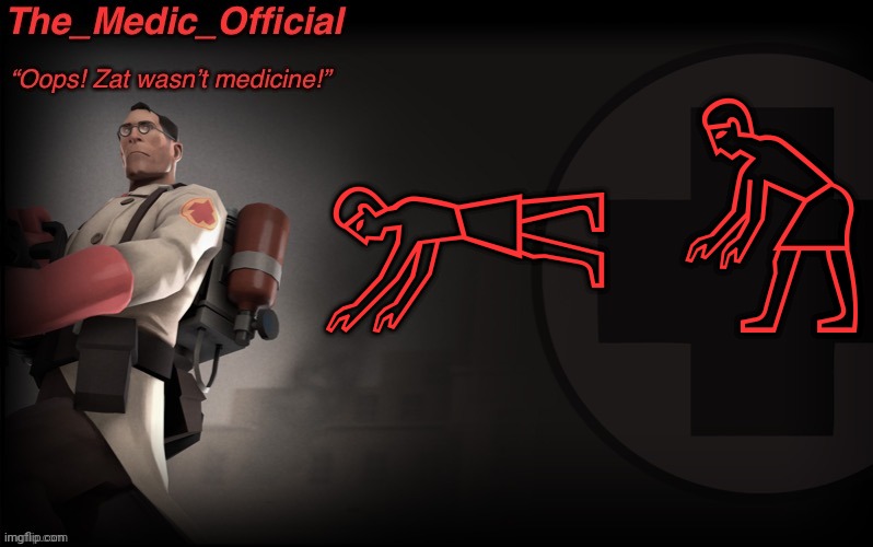 The_medic_official announcement Template by thepyro | 𓀒	𓀓 | image tagged in the_medic_official announcement template by thepyro | made w/ Imgflip meme maker