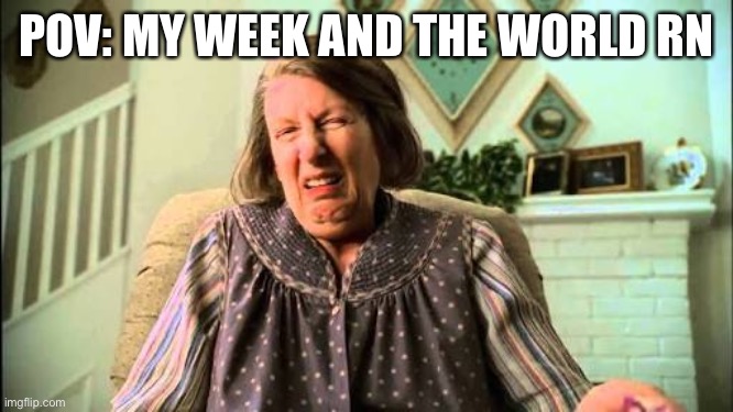 Have a meh’ week | POV: MY WEEK AND THE WORLD RN | image tagged in livia soprano oh poor you | made w/ Imgflip meme maker