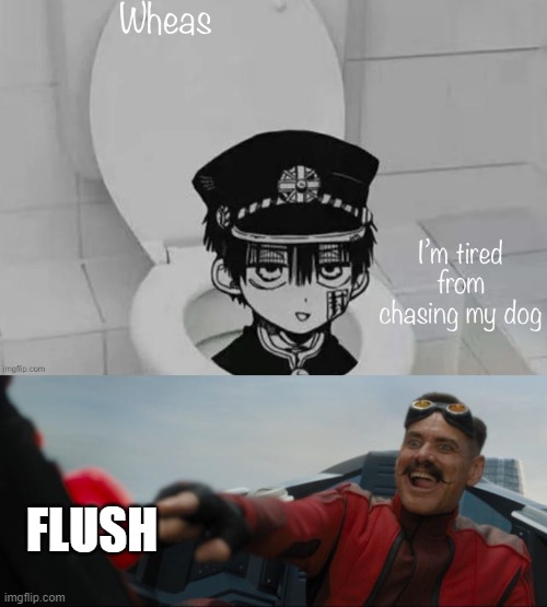 ANIME MUST DIE!!! | FLUSH | image tagged in robotnik button | made w/ Imgflip meme maker