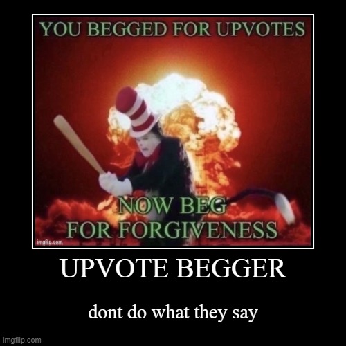 NO UPVOTE BEGGING | image tagged in funny,demotivationals | made w/ Imgflip demotivational maker