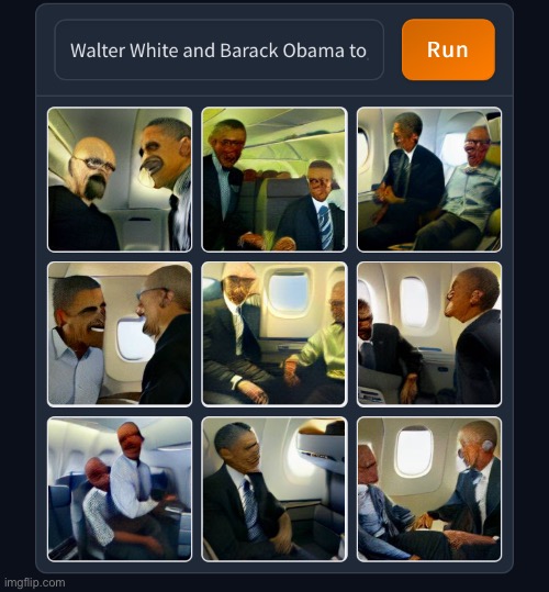 Storytime I: Walter White and Barack Obama meet on the plane | made w/ Imgflip meme maker
