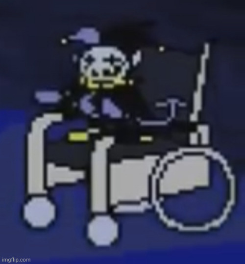 ñ | image tagged in jevil in a fucking wheelchair | made w/ Imgflip meme maker