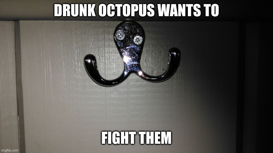 Drunk octopus wants a fight | DRUNK OCTOPUS WANTS TO FIGHT THEM | image tagged in drunk octopus wants a fight | made w/ Imgflip meme maker