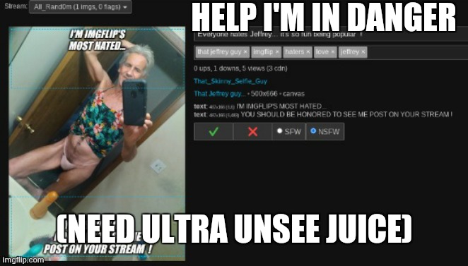 *hold a cross | HELP I'M IN DANGER; (NEED ULTRA UNSEE JUICE) | made w/ Imgflip meme maker