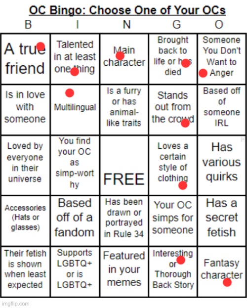 TheSuitedGayWeeb's OC Bingo | image tagged in jer-sama's oc bingo | made w/ Imgflip meme maker