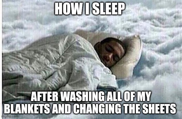 How I Sleep | HOW I SLEEP; AFTER WASHING ALL OF MY BLANKETS AND CHANGING THE SHEETS | image tagged in how i sleep | made w/ Imgflip meme maker