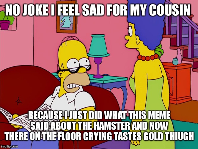 I'm not gonna lie you | NO JOKE I FEEL SAD FOR MY COUSIN BECAUSE I JUST DID WHAT THIS MEME SAID ABOUT THE HAMSTER AND NOW THERE ON THE FLOOR CRYING TASTES GOLD THOU | image tagged in i'm not gonna lie you | made w/ Imgflip meme maker