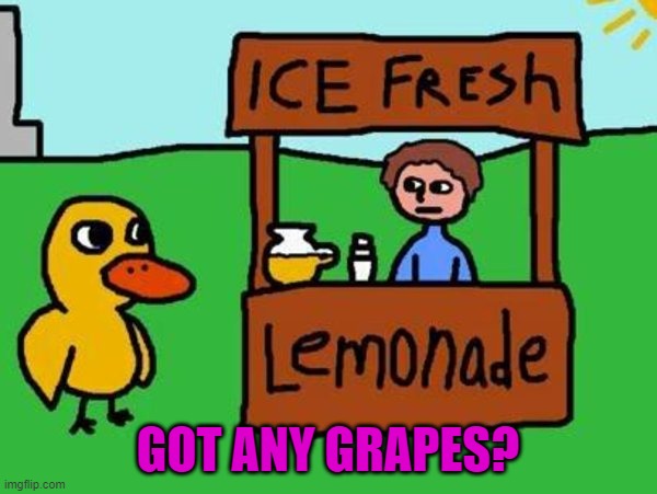 The Duck Song | GOT ANY GRAPES? | image tagged in the duck song | made w/ Imgflip meme maker