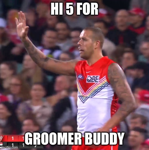 Sydney Swans Grooming Gang | HI 5 FOR; GROOMER BUDDY | image tagged in groomer buddy | made w/ Imgflip meme maker