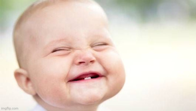 Laughing baby (big version) | image tagged in laughing baby big version | made w/ Imgflip meme maker