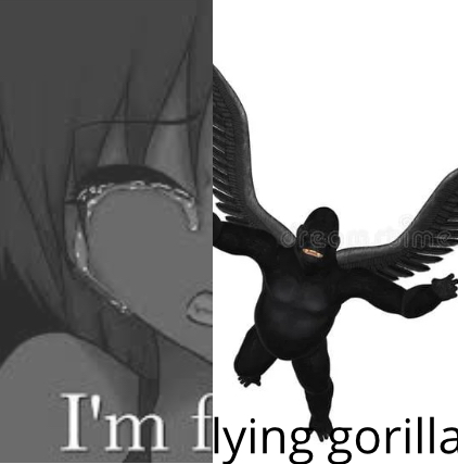 High Quality I’m flying gorilla Blank Meme Template