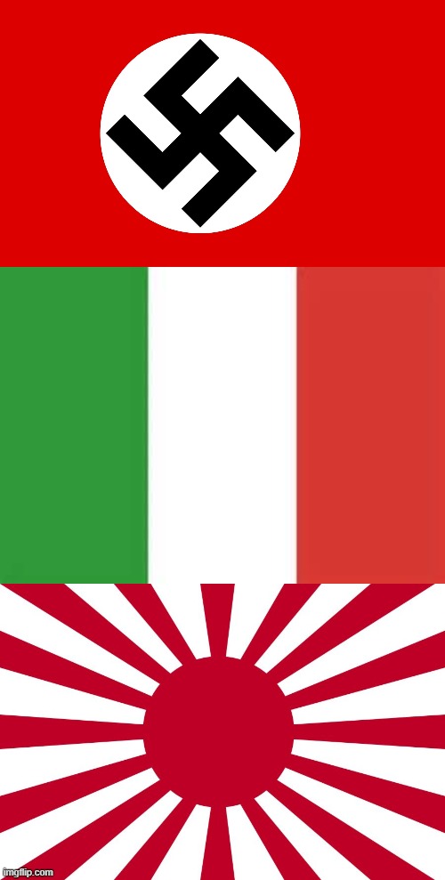 image tagged in nazi flag,italy flag,war flag of imperial japan | made w/ Imgflip meme maker