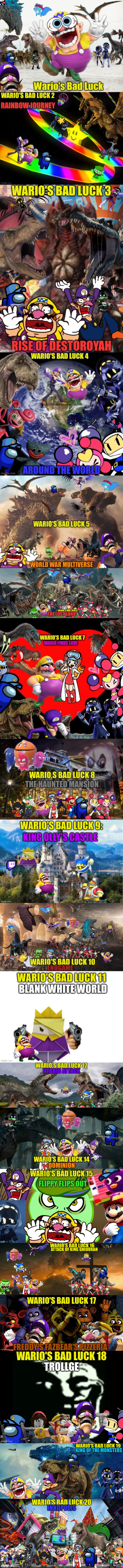 the updated wario's bad luck comp. | image tagged in oh my god,this is so many images | made w/ Imgflip meme maker