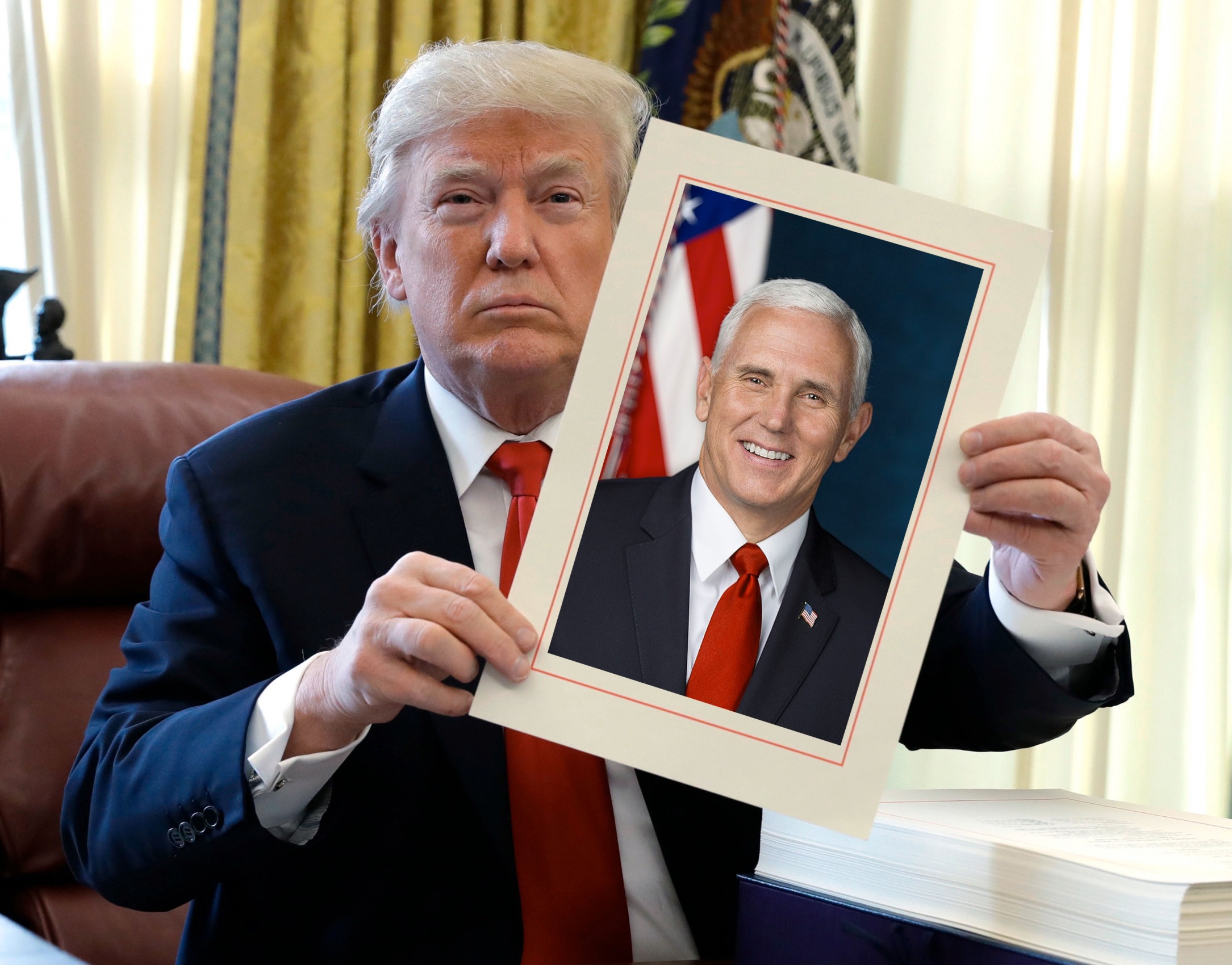 Trump holding Pence Blank Meme Template