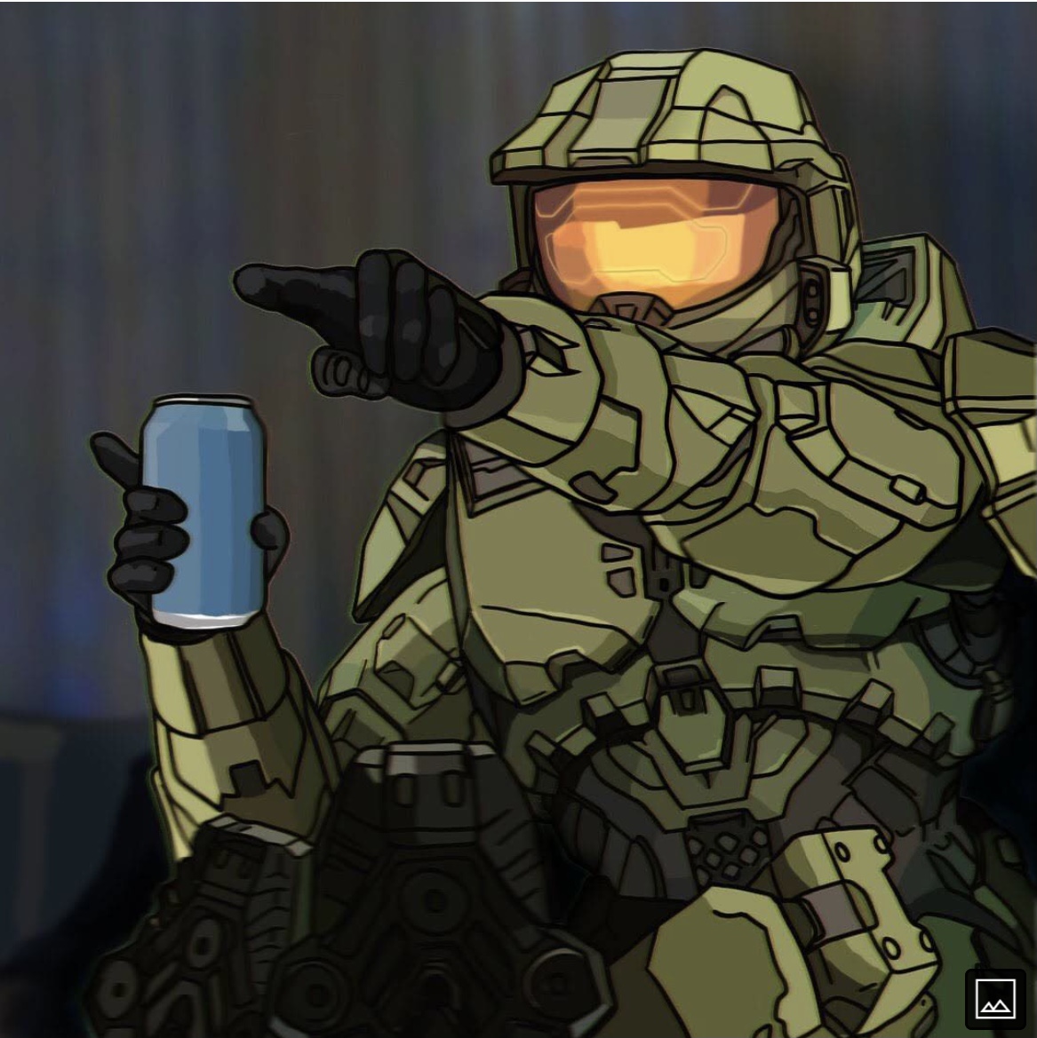 Master Chief points Blank Meme Template