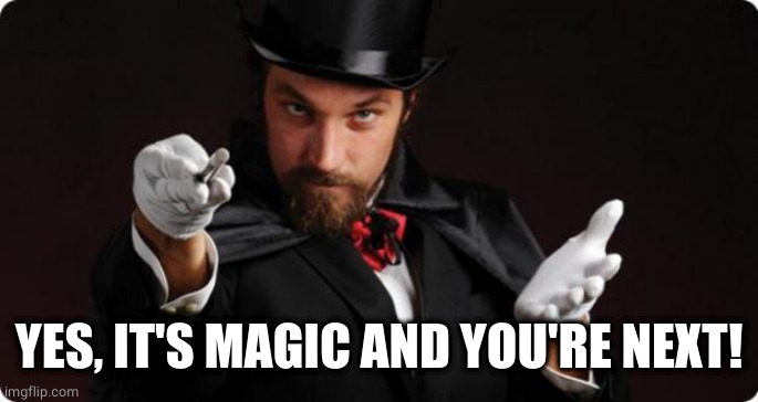 Household Magician | YES, IT'S MAGIC AND YOU'RE NEXT! | image tagged in household magician | made w/ Imgflip meme maker