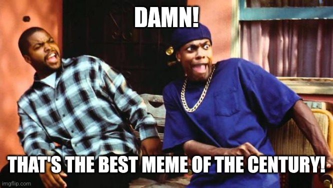Ice Cube Damn | DAMN! THAT'S THE BEST MEME OF THE CENTURY! | image tagged in ice cube damn | made w/ Imgflip meme maker