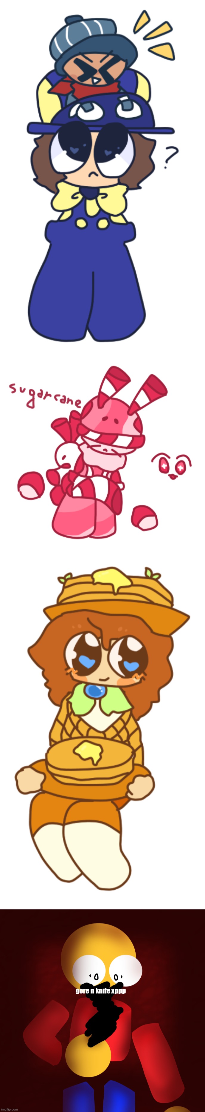 a fukton of drawings. (small guy in 1st img does not belong 2 me loll) | gore n knife xppp | made w/ Imgflip meme maker