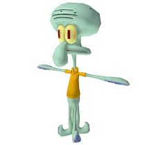 High Quality Squidward t pose white background Blank Meme Template
