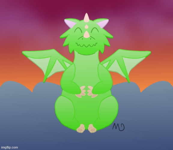 my submission for the fantasy theme, a baby dragon sittin on a cloud | image tagged in dragon,dragons,fantasy,art,drawings,contest | made w/ Imgflip meme maker