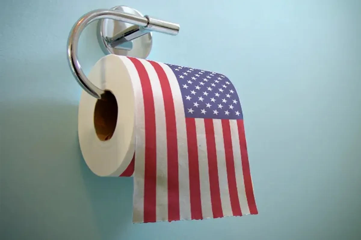 American flag toilet paper Blank Meme Template
