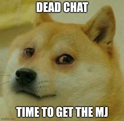 high doge | DEAD CHAT; TIME TO GET THE MJ | image tagged in high doge | made w/ Imgflip meme maker