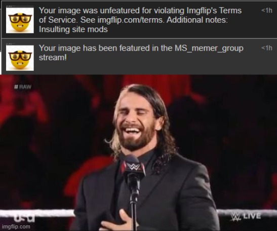 image tagged in seth rollins laugh | made w/ Imgflip meme maker