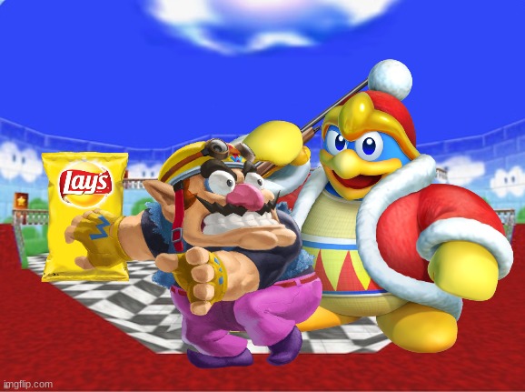 Wario gets shot by King Dedede for stealing his chips.mp3 (Better version) | image tagged in wario dies,wario,king dedede,kirby,chips,gun | made w/ Imgflip meme maker