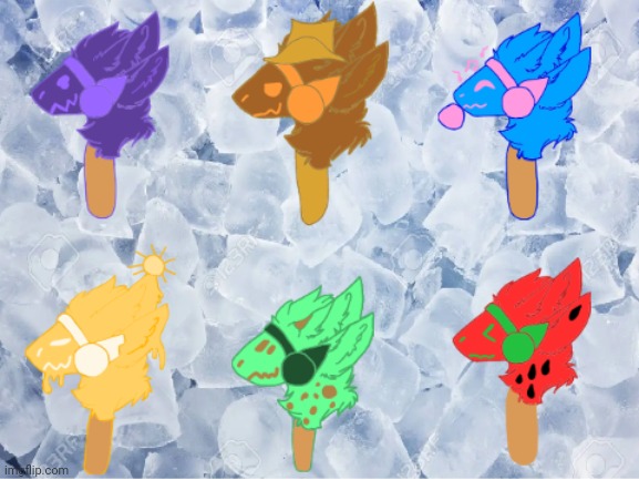 Protogen ice-cream pops. guess which flavor one is and ill do something that you request | made w/ Imgflip meme maker