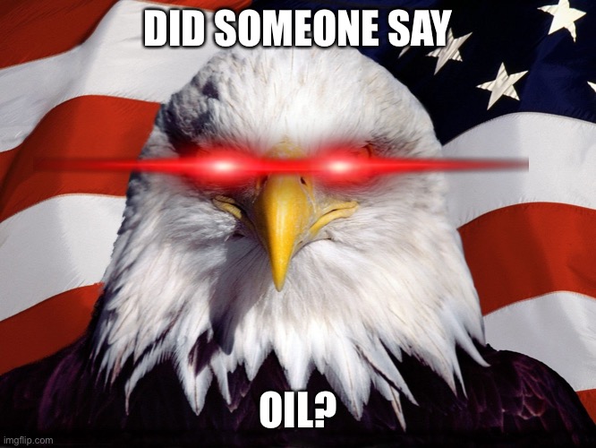 Freedom Eagle | DID SOMEONE SAY OIL? | image tagged in freedom eagle | made w/ Imgflip meme maker