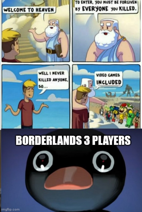 Someone tell me what this template is called because I had to go download one from the internet and copy it over to imgflip | BORDERLANDS 3 PLAYERS | image tagged in gaming | made w/ Imgflip meme maker