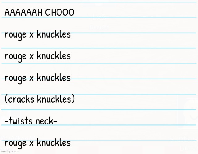 rouge x knuckles | made w/ Imgflip meme maker