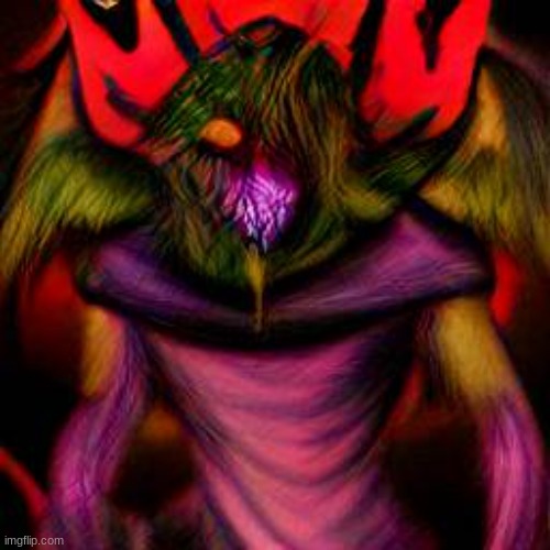 I put 'horny chaos god' into DALL-E mini and got this- | made w/ Imgflip meme maker