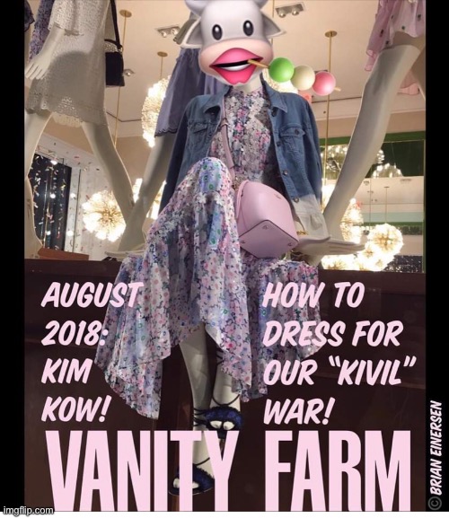 Vintage “Vanity Farm” | image tagged in fashion,window design,kate spade,vanity farm,kim kowdashian,brian einersen | made w/ Imgflip meme maker