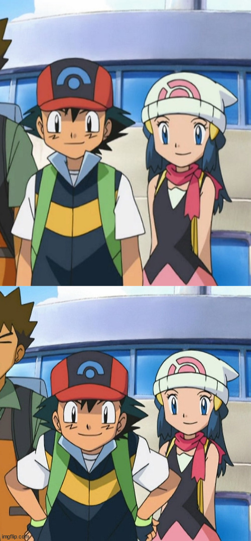 Ash and Dawn | image tagged in ash x dawn,pearlshipping,pokemon anime,ash ketchum,ash and dawn,pokemon diamond and pearl | made w/ Imgflip meme maker