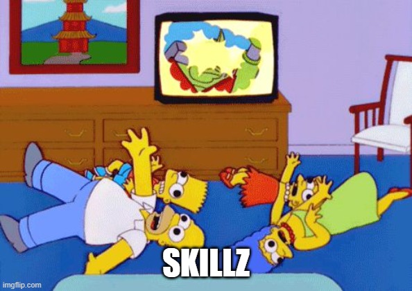 Simpsons Seizure | SKILLZ | image tagged in simpsons seizure | made w/ Imgflip meme maker