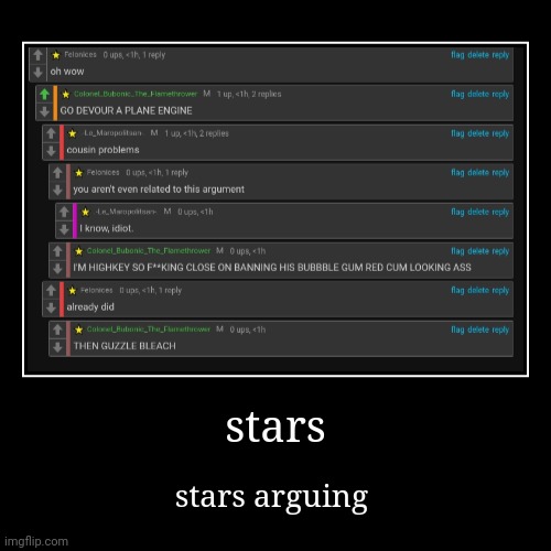 stars arguing | made w/ Imgflip demotivational maker