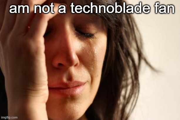 am not a technoblade fan | image tagged in memes,first world problems | made w/ Imgflip meme maker