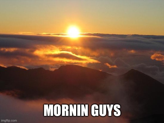 good morning | MORNIN GUYS | image tagged in good morning | made w/ Imgflip meme maker