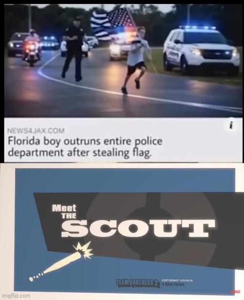 image tagged in meet the scout,memes,funny,tf2,florida man | made w/ Imgflip meme maker