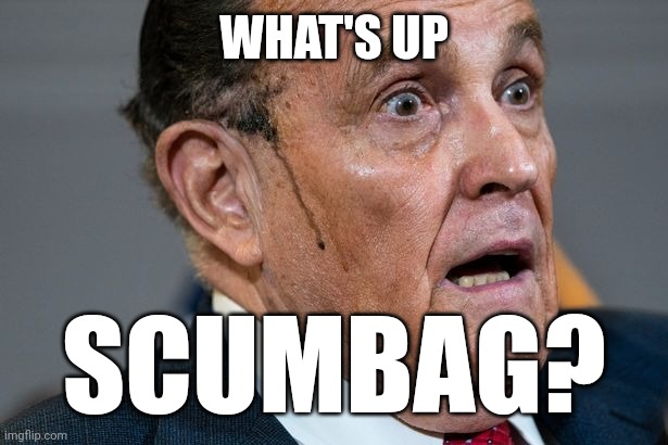 Rudy Giuliani | WHAT'S UP; SCUMBAG? | image tagged in rudy giuliani,scumbag republicans | made w/ Imgflip meme maker