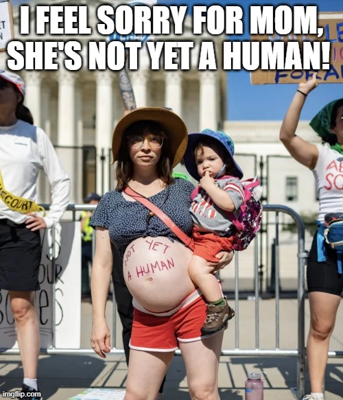 Not Yet a Human | I FEEL SORRY FOR MOM, SHE'S NOT YET A HUMAN! | image tagged in not yet a human | made w/ Imgflip meme maker