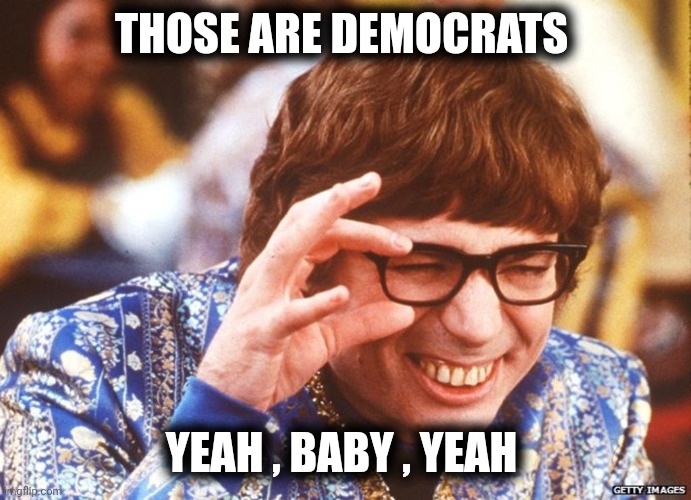 Austin powers | THOSE ARE DEMOCRATS YEAH , BABY , YEAH | image tagged in austin powers | made w/ Imgflip meme maker