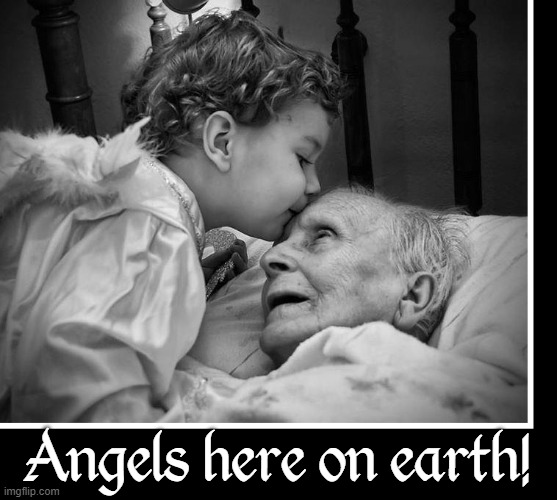 Angels Are Real! | Angels here on earth! | image tagged in vince vance,angels,old man,the elderly,memes,children | made w/ Imgflip meme maker