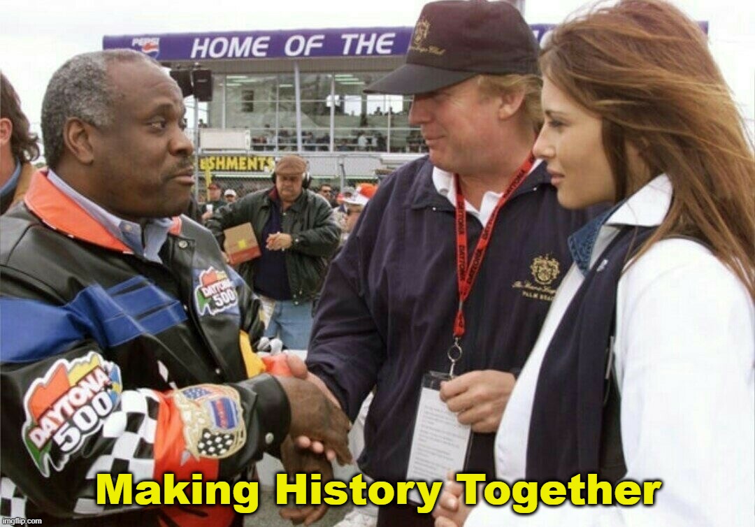 Making History Together | image tagged in united states,supreme court,donald trump,melania trump,constitution,daytona | made w/ Imgflip meme maker