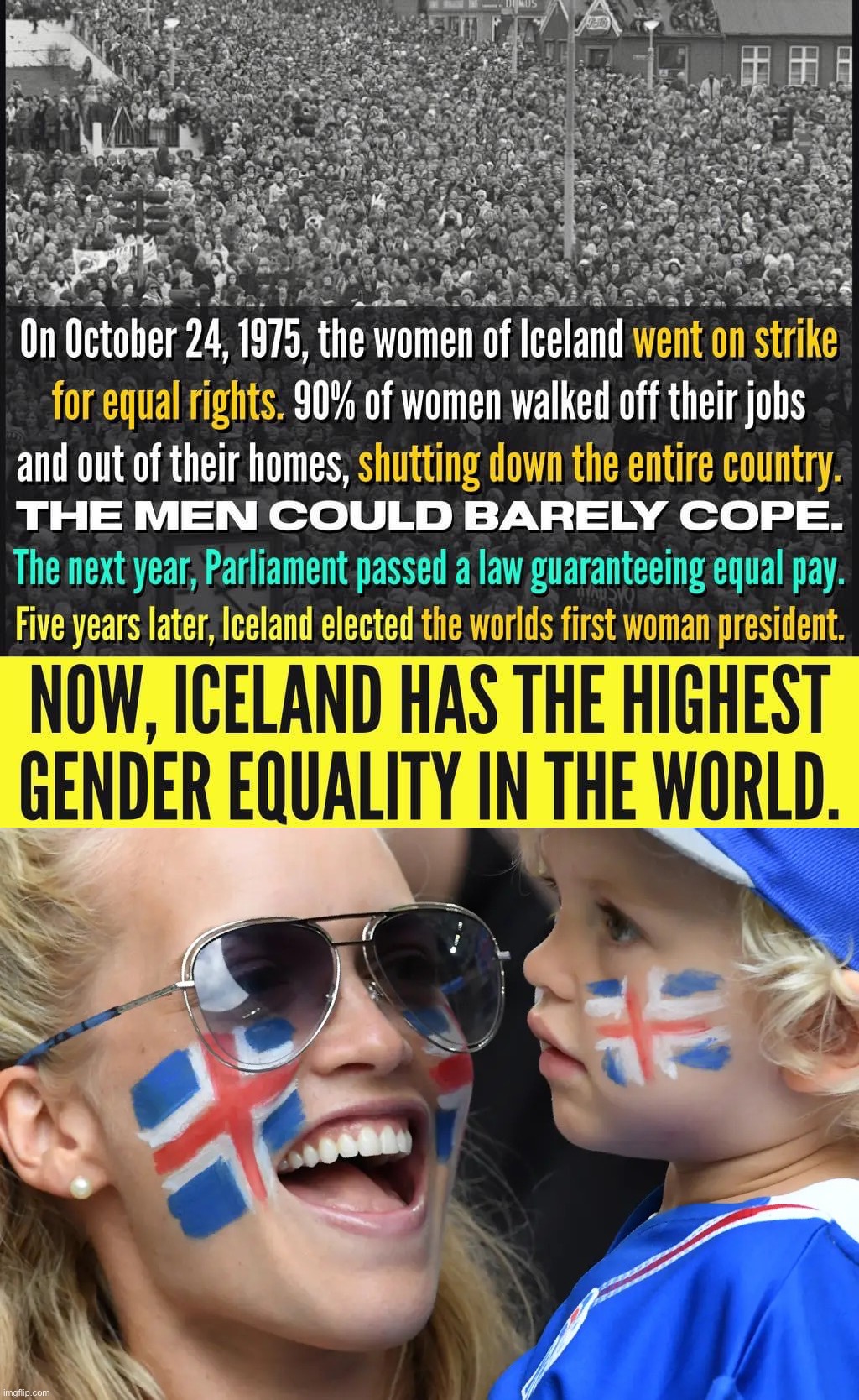 Women have more power than they know. | image tagged in iceland gender equality protest,icelandic woman | made w/ Imgflip meme maker